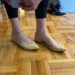 Nude Faux Leather Flats